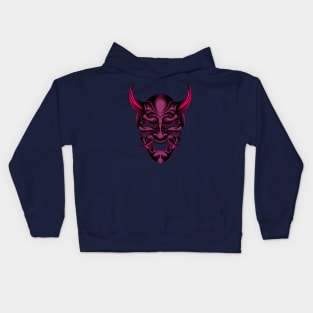 PURPLE DEMON MASK Kids Hoodie